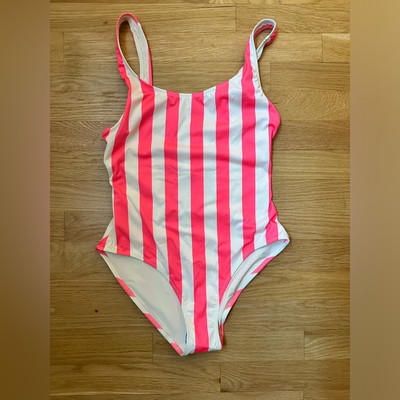 Solid & Striped Anne Marie one piece bathing suit Medium pink and white stripe - Picture 1 of 5